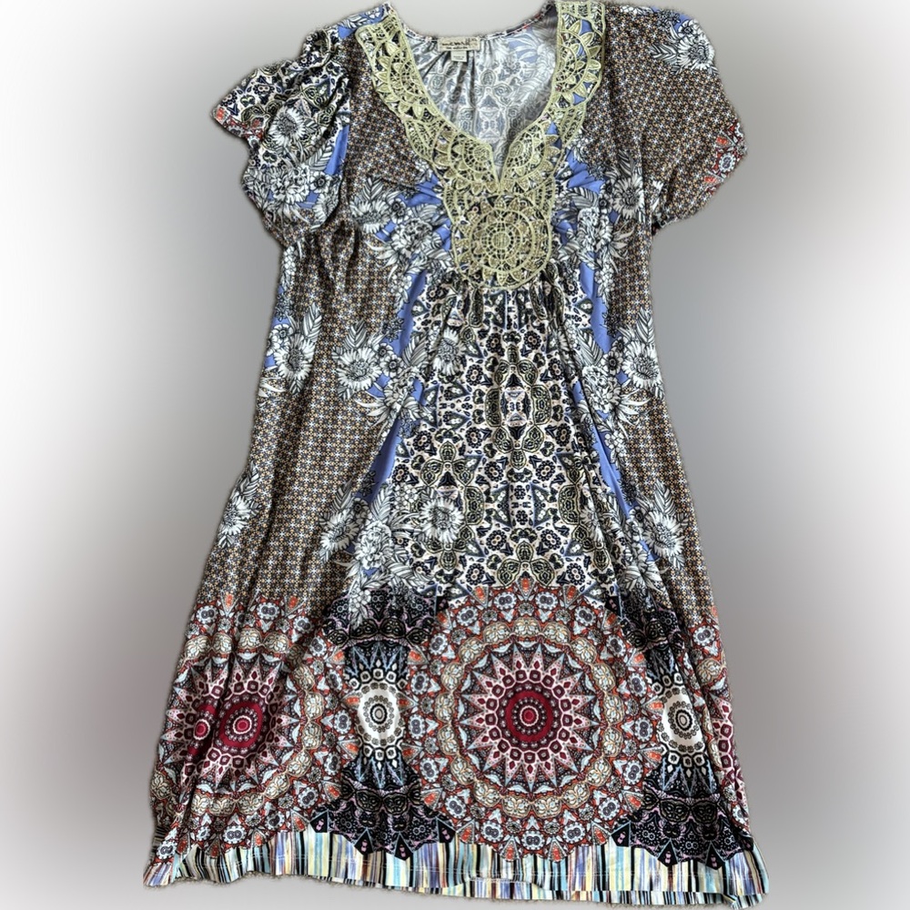 Embellished Patterned Dress